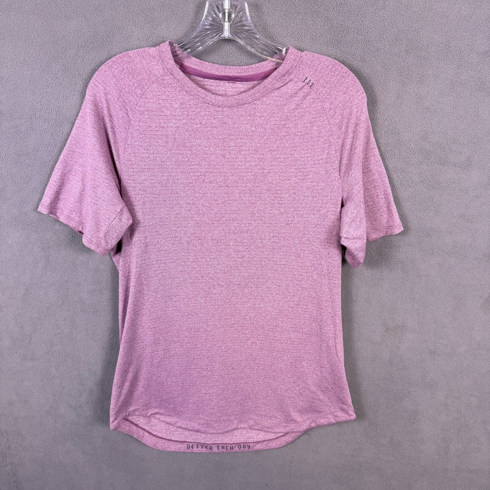 Lululemon Metal Vent Tech Short Sleeve Shirt Mens M Pink Heathered Activewear